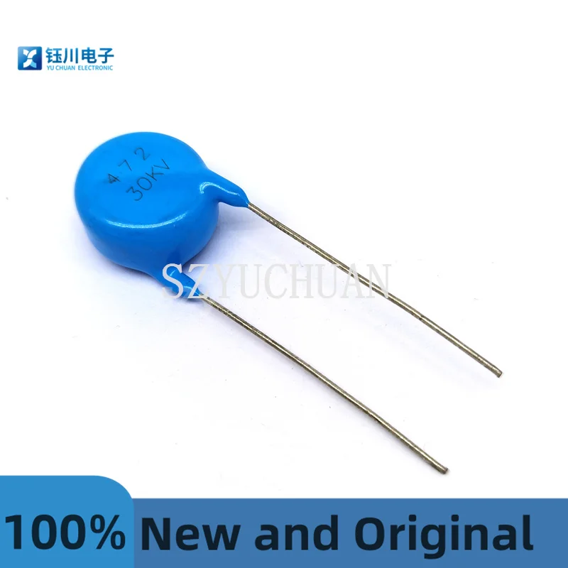 (10Pcs) 472 30Kv High Voltage Ceramic Capacitor 4700Pf 30000V Chip Diameter 22Mm/Foot Pitch 15mm 4.7Nf