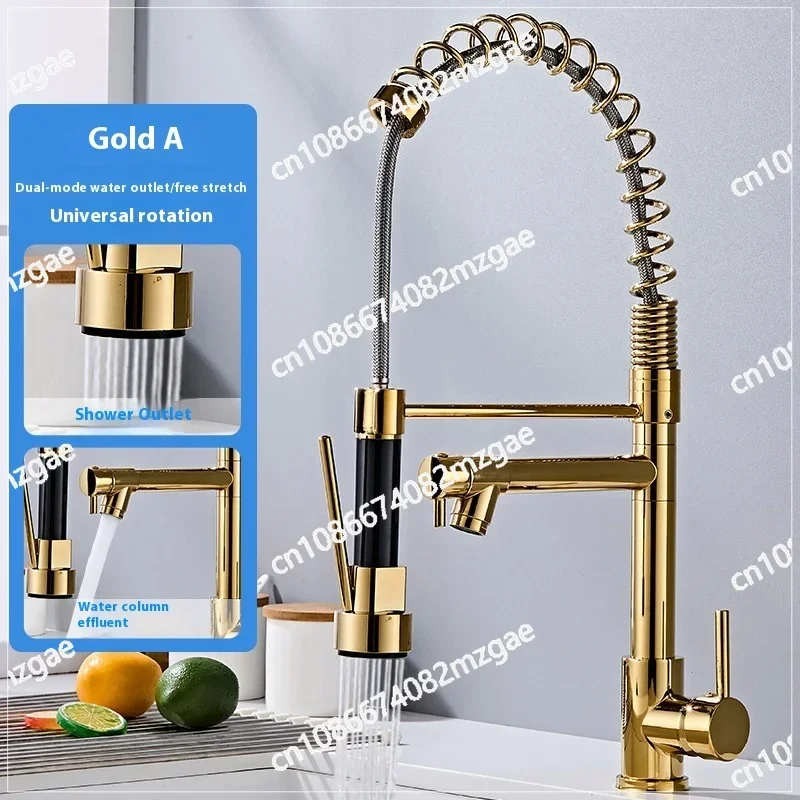 Low Price Black Rose Gold 360 Kitchen Sink Faucet Brass Pull Out Dowm Deck Mounted Hot Cold Water Mixer Taps Kitchen Faucet