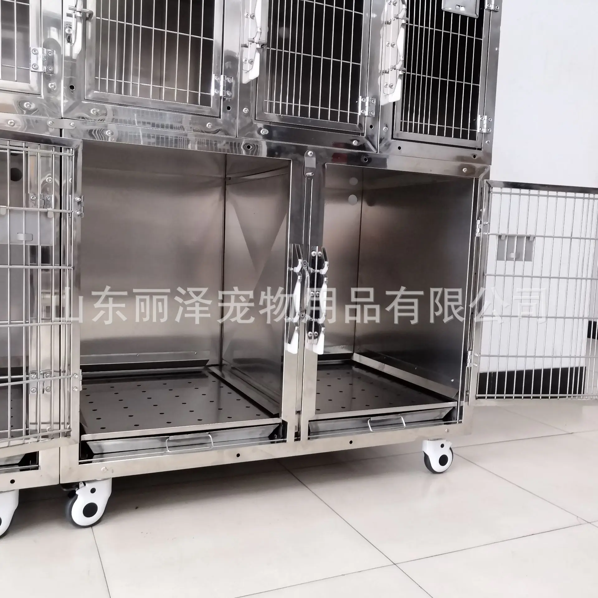 AIROW PET Pet Cage 304 Stainless Steel Material Two-layer 5/10 Door Combination Dog Cat Foster Mother view 2