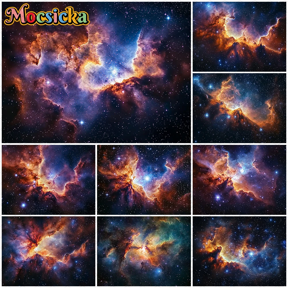 

Mocsicka Starry Sky Photography Background Adult Baby Birthday Party Backdrops Vast Universe Star Pattern Decors Props Wallpaper