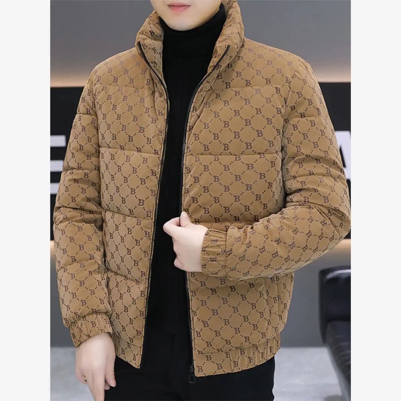 

Теплая хлопковая куртка Thiened, мужская зимняя новая мода, повседневное хлопковое пальто с воротником-стойкой, очень большое ветрозащитное хлопковое стеганое пальто