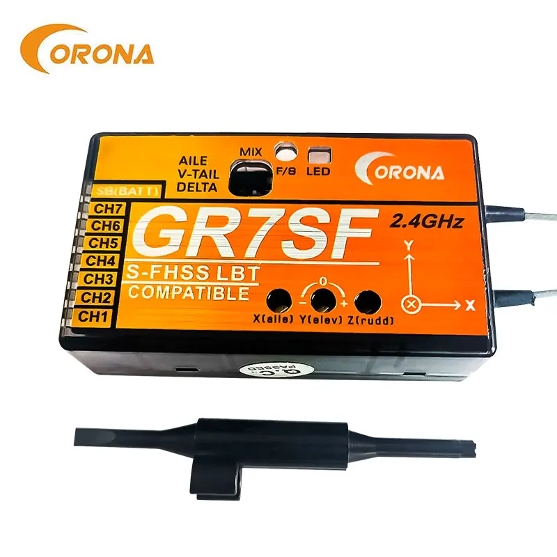 Corona GR7SF GR7FA 7CH SBUS Receiver Built-in 3 Gyro Compatible Futaba Transmitter RC Fixed-wing Airplane Drone Parts