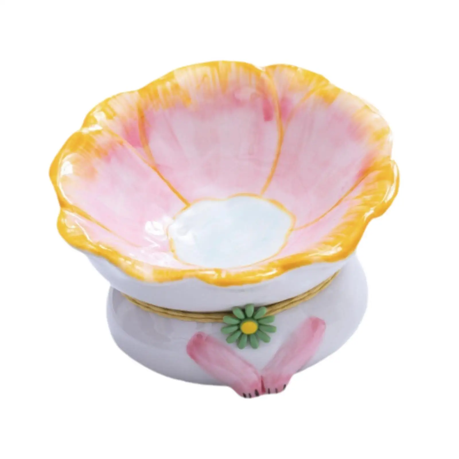 

Ceramic Raised Cat Bowl Pet Feeding Bowl Non Slip Snack Vomiting for Small,