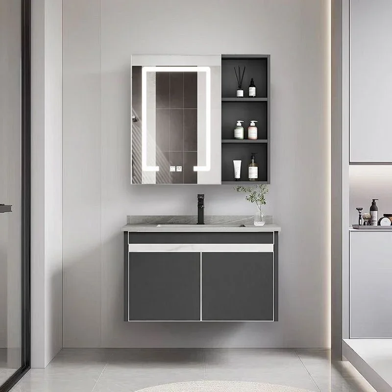 

Nordic Aluminium Alloy Bathroom Cabinet Italian Minimalism Ceramic Smart Bathroom Mirror Storage Home Furniture Arredo Bagno FYB