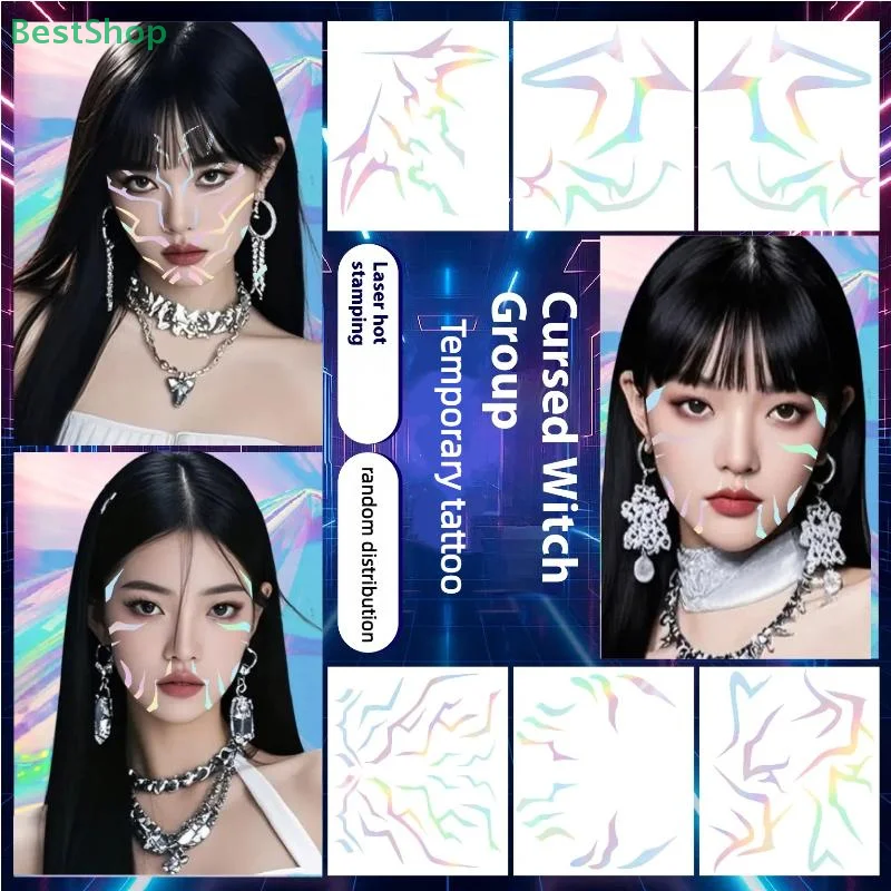 

♥Demon Hunters Laser Tattoo Stickers Cosplay Stage Lightning Makeup Face Decor Decals