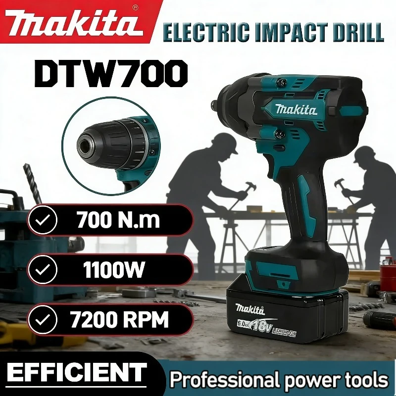 

Makita DTW700 Brushless Large Torque Wrench Tool Electric Wrench Cordless Drill Screwdriver Power Tool For Makita Battery
