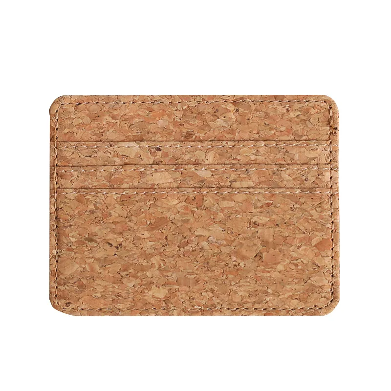 

5pcs Card Holder Cork Leather 6Positions Short Business Card