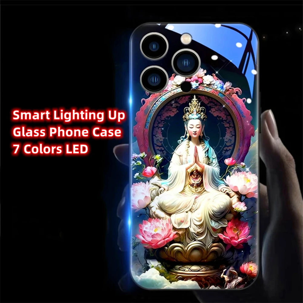 Buddhaland Gleams Design Schallgesteuerte LED-Blitzhüllen Leuchtende Glasabdeckung für Samsung S26 S25 S24 S23 S22 S21 FE Plus Ultra – Detail 26