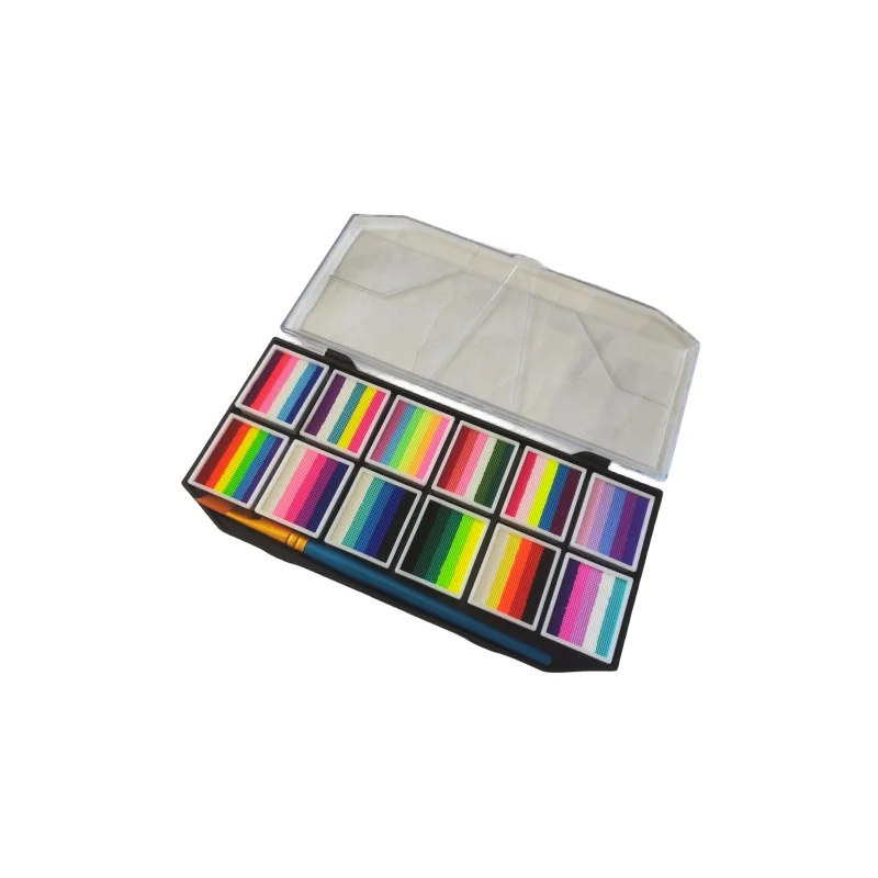 

12 Split Liners Pallet Water Activated body painting Rainbow Colors Hydro Face Paint Palette