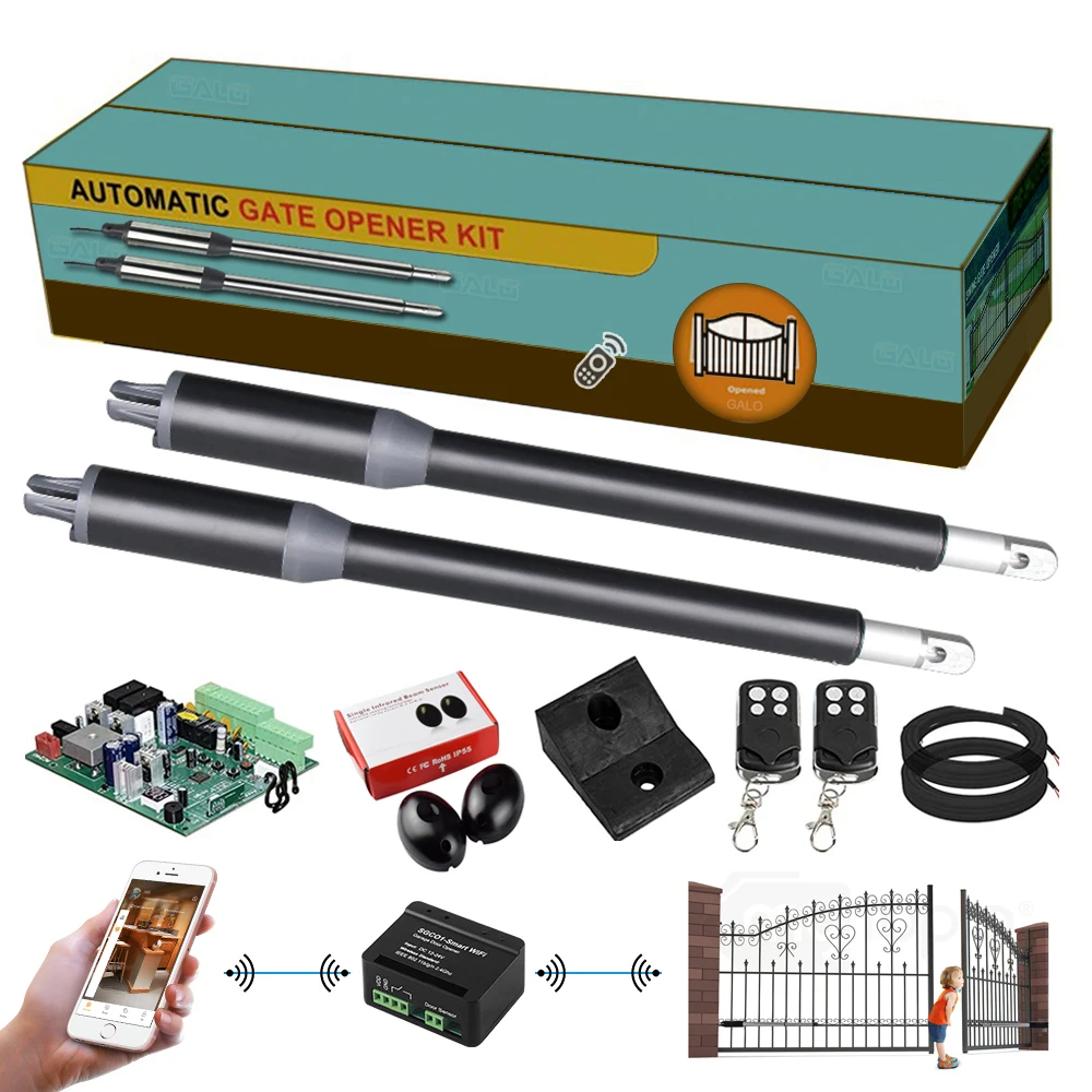 Imagem -02 - Elétrico Automático Forte Duplo Braço Swing Portão Abridor até 660 Lbs Hardware Driveway Porta Kit 220v a 24v