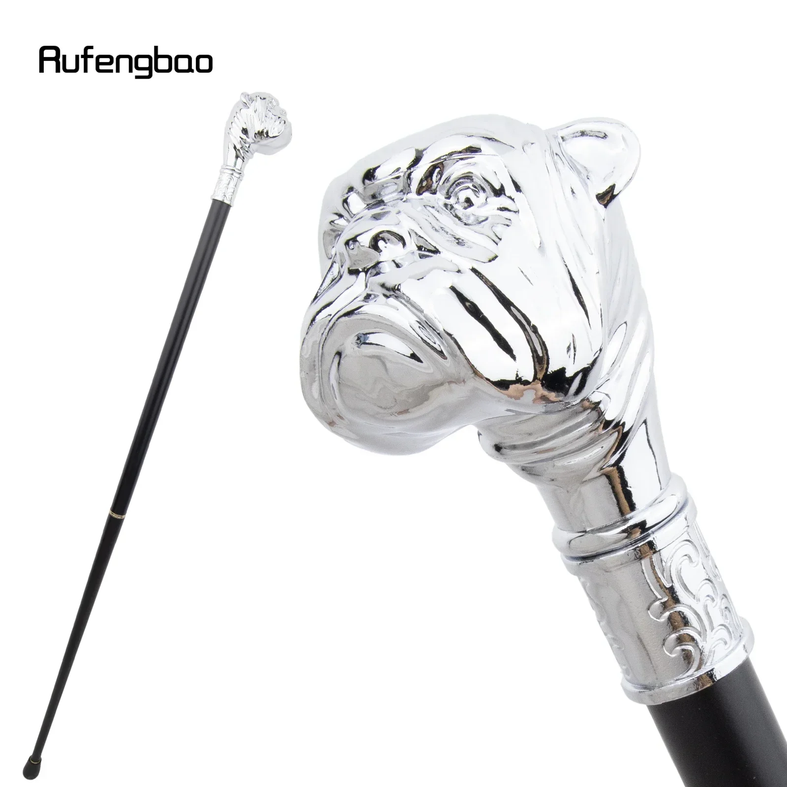 

White Beard Dog Puppy Pekingese Walking Cane Fashion Decorative Walking Stick Gentleman Elegant Cosplay Cane Knob Crosier 92cm