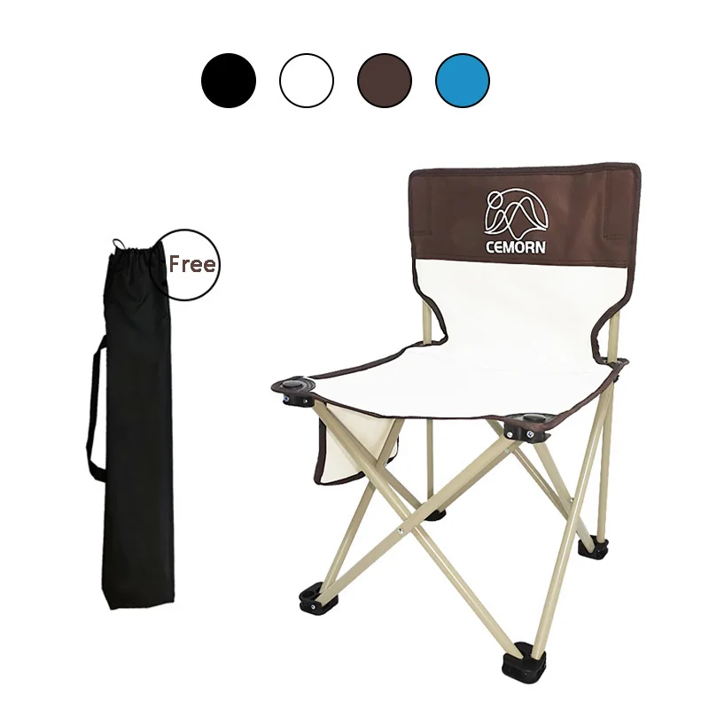 

Outdoor Foldable Chair Camping Chair With Side Pocket Picnic Oxford Cloth Chairs Portable Beach Fishing Leisure Picnic Armchair