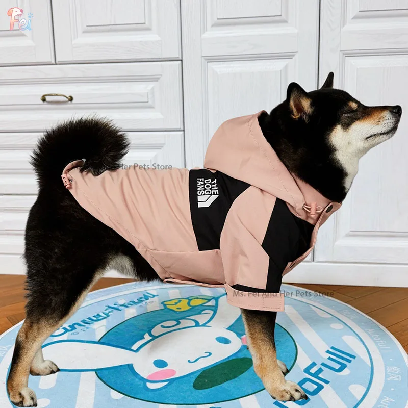 Розовая ветрозащитная куртка для горной собаки, светоотражающее походное пальто для Шиба-ину, уличная зимняя приключенческая теплая погода, одежда для собак