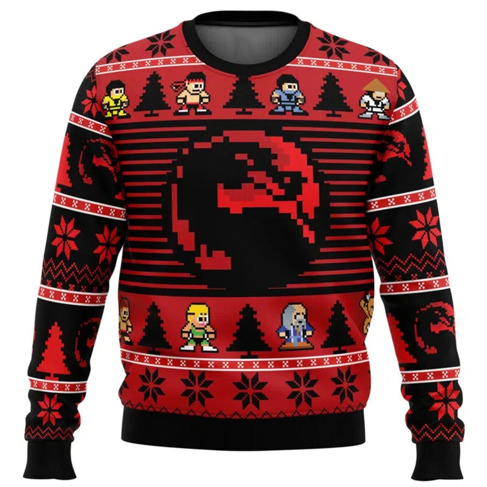 Mortal Kombat brutto maglione natalizio uomo donna pullover vendita calda girocollo manica lunga top abbigliamento natalizio2025nuova felpa