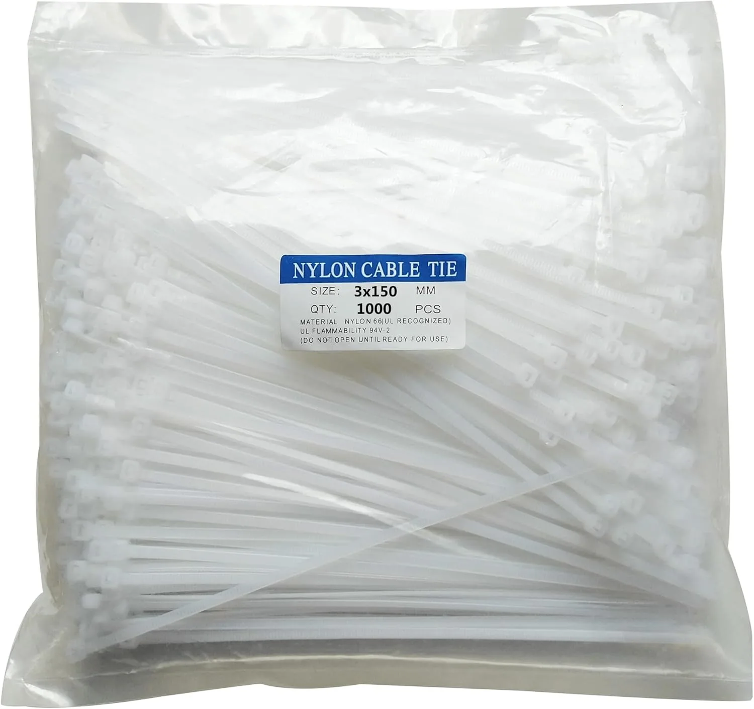 1000 Pieces of 4/6/8/ 12inch Heavy-Duty Cable Ties, High-Quality Plastic Wire Ties, 18-Pound Tensile Strength, Uv-Resistant, Self-Locking White Nylon Binding Ties