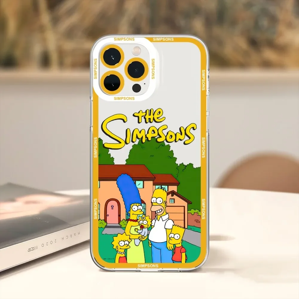 Cartoon S-Simpsons Cute Homers Phone Case For Xiaomi Redmi Note 7 8 9 10 11 Pro Max Transparent Border Shell