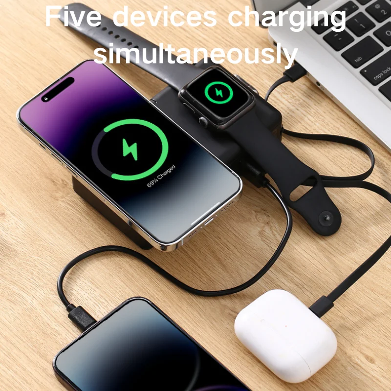 Domars 20000mAh Power Bank 65W GaN USB Type C Charger Qi2.2 15W Magnetic Wireless Fast Charger for iPhone 17 16 iWatch Laptop