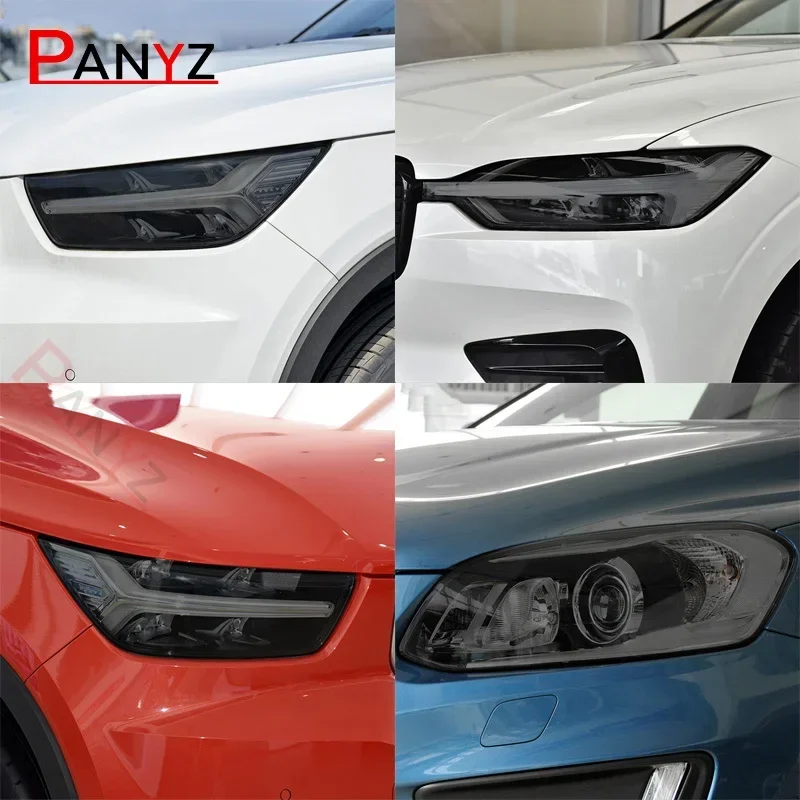 

2 шт. для Volvo XC40 XC60 XC90 S60 S90 V60 V90 2014-2022 аксессуары для ремонта тонированная черная наклейка из ТПУ для автомобильных фар защитная пленка