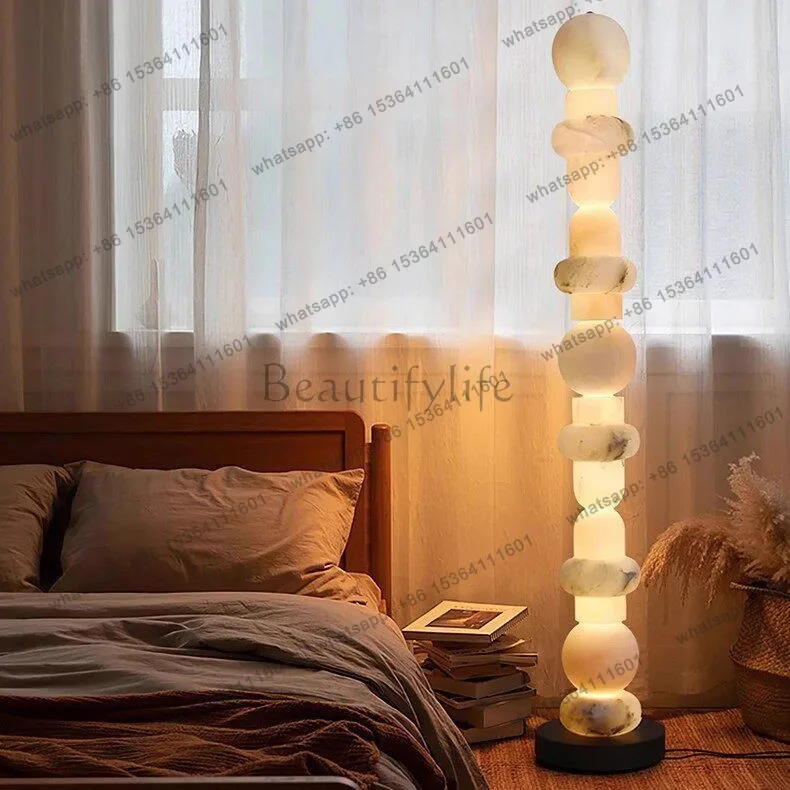 PG-natural marble art ornament, sense of atmosphere, high sense, floor-to-ceiling luminous ornament, living room, bedroom