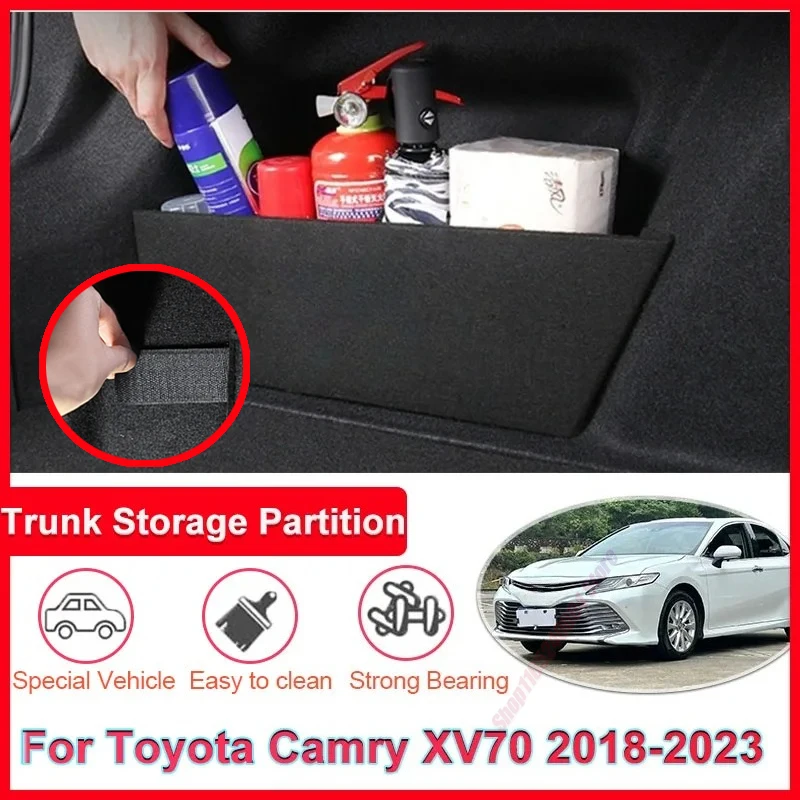 Organizer do bagażnika samochodowego Toyota Camry Daihatsu Altis XV70 2018~2023, przegródka, boczna przegródka do przechowywania, akcesoria samochodowe, narzędzia do wnętrza.