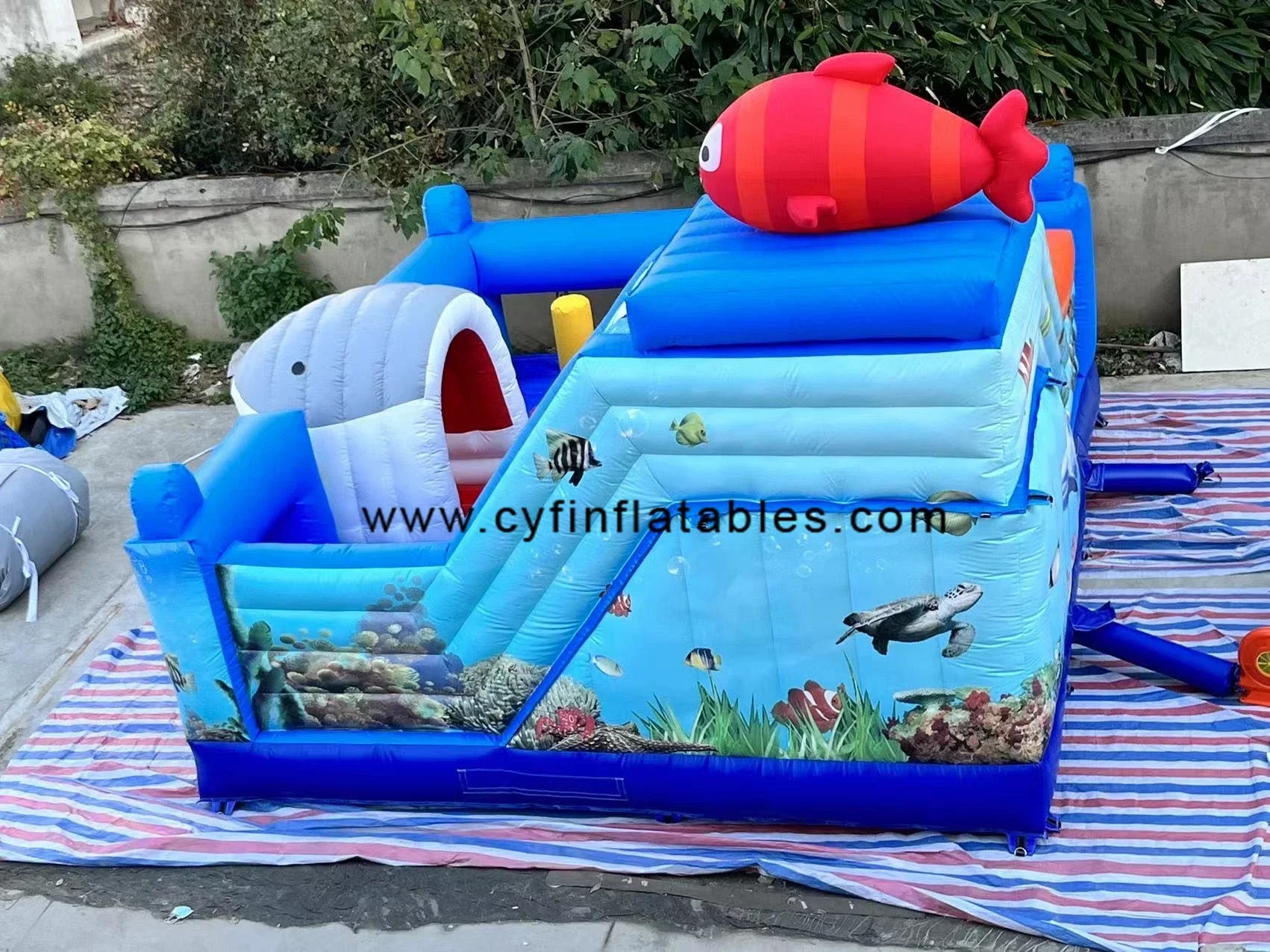 Glissière d'eau sèche gonflable commerciale pour enfants et adultes, toboggans à double voie, toboggan aquatique de maison, souffleur, 18 pieds, 20 pieds