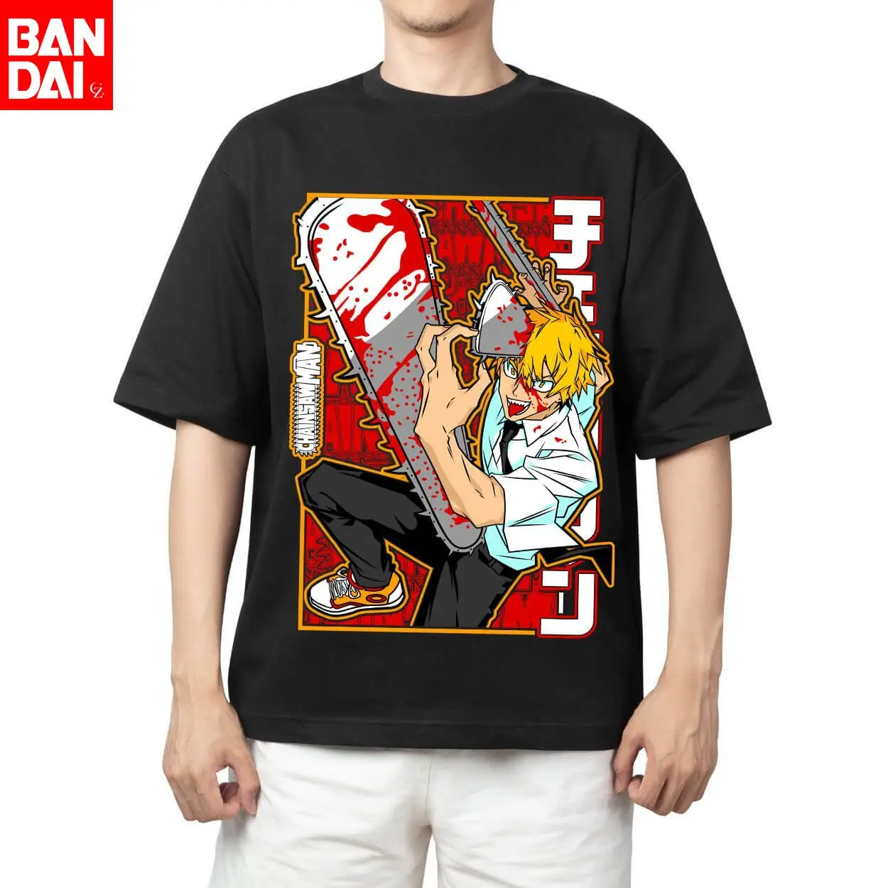 

Chainsaw Man Denji Chainsaw Hybrid Form Anime Print T Shirt Men 2026 Summer Casual Streetwear Oversized Cotton Tees