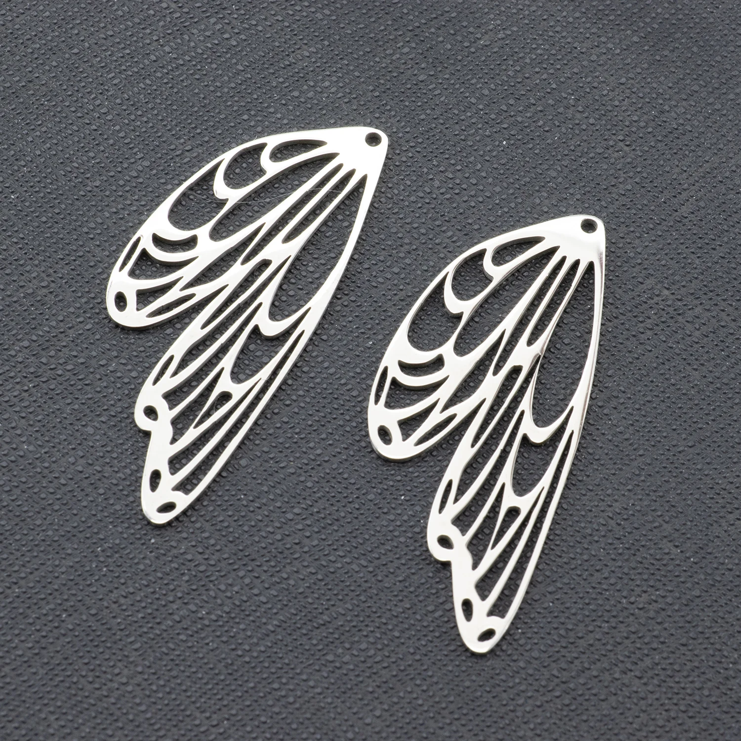 5Pcs Stainless Steel Butterfly Wings Charms Metal Cutting Pendants Diy for Hip hop Punk Earrings Necklace Jewelry Making