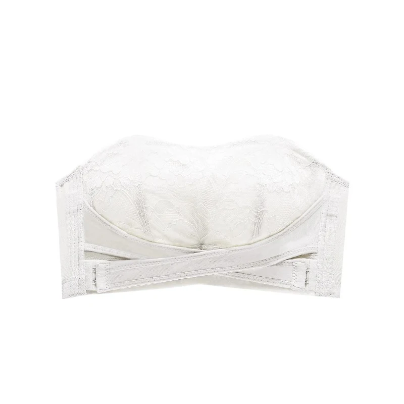 Bra Tanpa Tali Renda Fallsweet untuk Wanita Bralette Push Up Nirkabel Bra Tak Terlihat Antiselip Pakaian Dalam Seksi Lingerie Cup Tipis