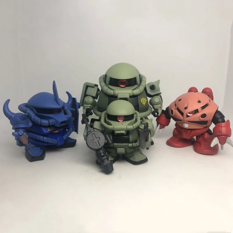 Bandai Original GUNDAM Gashapon Toys EX MODEL SD MS-01 Red Zaku Action Figure Model Ornament Toys