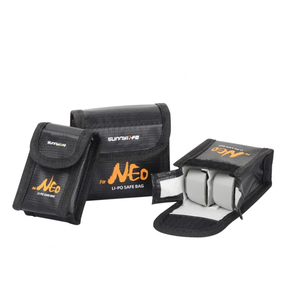 Battery Explosion-proof Bag Proof Battery Organizer Pouch with Fastener Tape for Safe Storage of Batteries Explosion-proof Bag