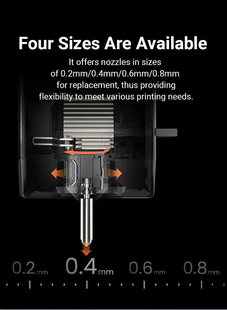 Für Anycubic Kobra X Düsen-Sets mit Silikon-Reinigungsbürste & Abdeckung 0,2-0,8MM Bimetall-Düse für Kobra 4 3D-Drucker-Teile – Detail 7