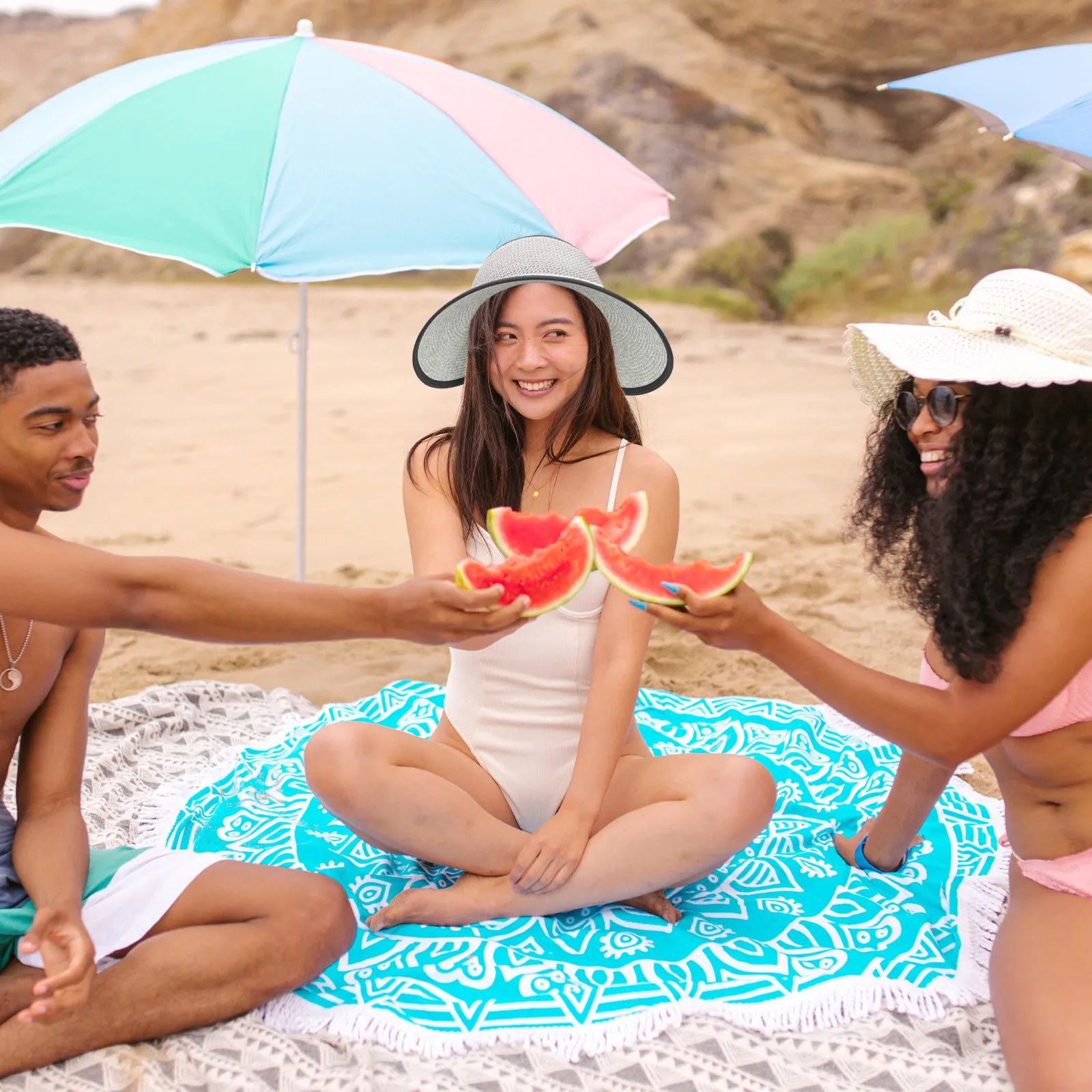 

Widen Brim Summer Straw Hat Women Beach Sun Shade Hat Woven Wide Brim Sun Protection Outdoor Travel Straw Hats for Women