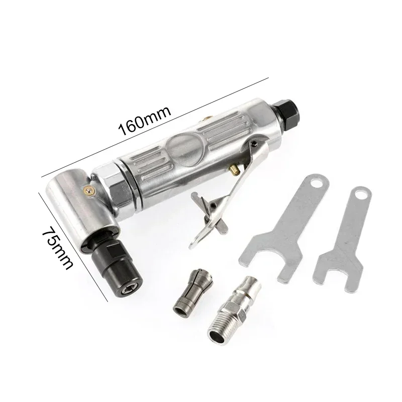 Poratble Mini 1/4 Air Angle Die Grinder 90 Gradi Pneumatico Rettifica Lucidatrice Mulino Macchina Per Incidere con Dischi Abrasivi Kit di Strumenti