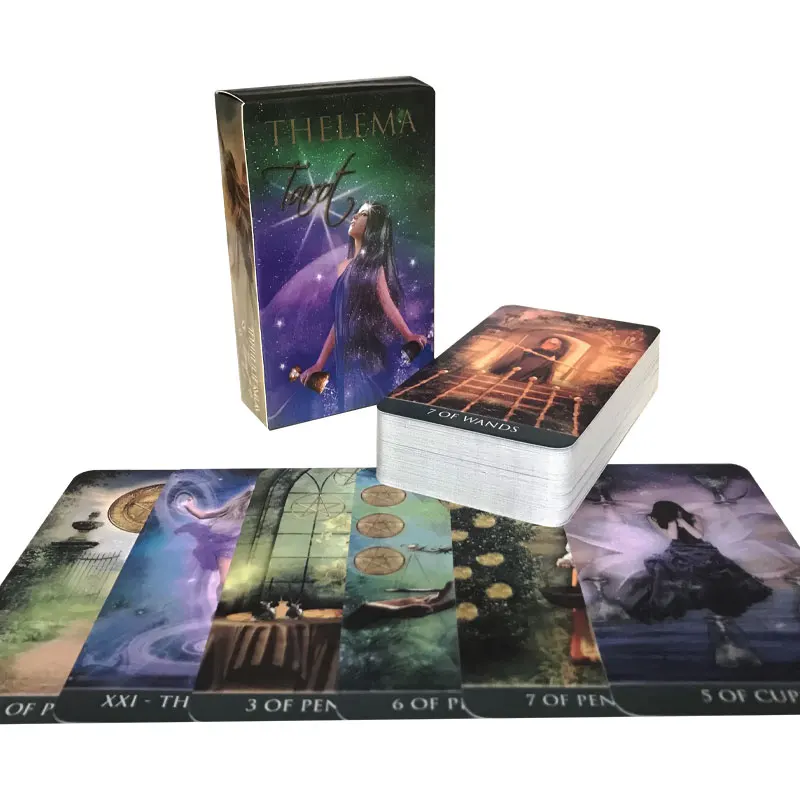 Hot sales Thelema Tarot Oracle Tarot Card Fate Divination Prophecy Card Family Party Game Tarot 78 Card Deck PDF Guide