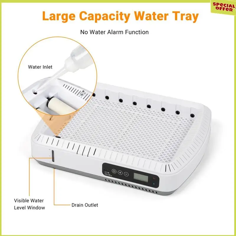 

A34R Automatic Egg Turning For Hatching Eggs Egg Incubators Water Level Automatic Egg Turning Temperature Humidity UK Plug