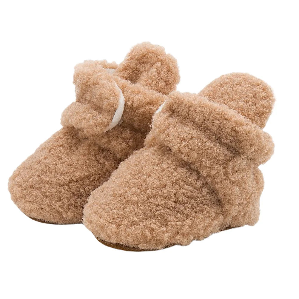 

Soft Bottom Baby Prewalker Shoes Thickened Infant Cotton Coral Fleece Warm Winter Toddler Anti Slip Breathable Shoes