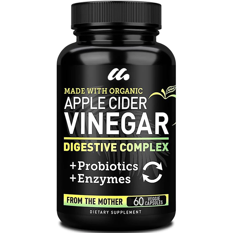 

Organic apple cider vinegar capsules+digestive enzymes and probiotics, original apple cider vinegar pills and fiber supplements