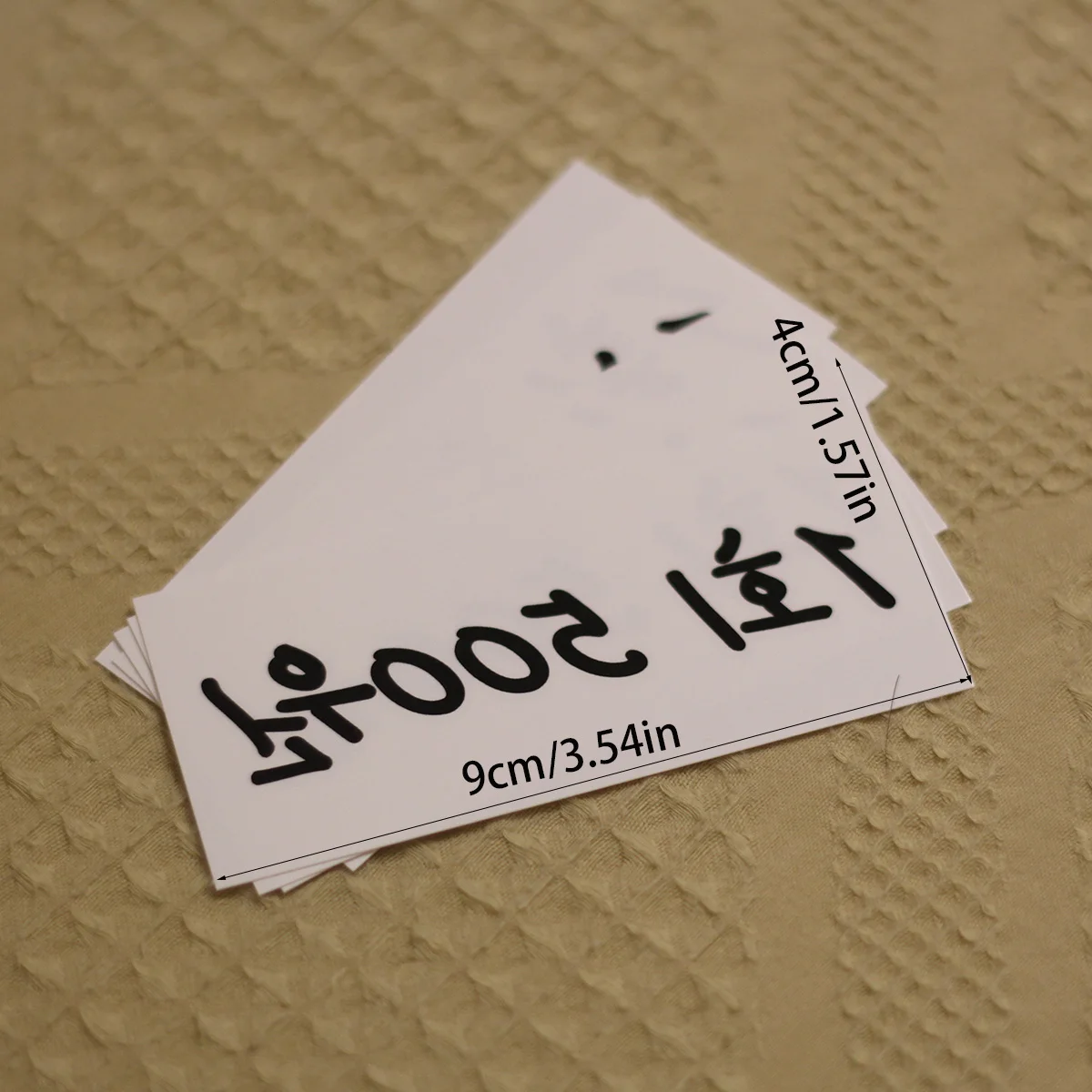 Simple Korean Letter Fake Tattoos, 5pcs Per Pack, Slim Rectangular Skin Decor Stickers