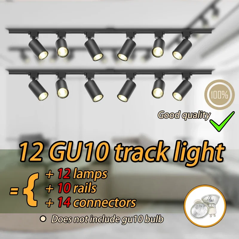 GU10 Track Light Set Dimmable Smart Home Spotlights gu10 Bulb Rail Lighting Kitchen Spot Light ceiling 110V Decor Light Fixture