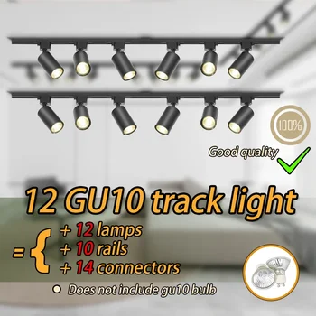 GU10 トラックライトセット調光可能なスマートホームスポットライト gu10 電球レール照明キッチンスポットライト天井 110V 装飾照明器具
