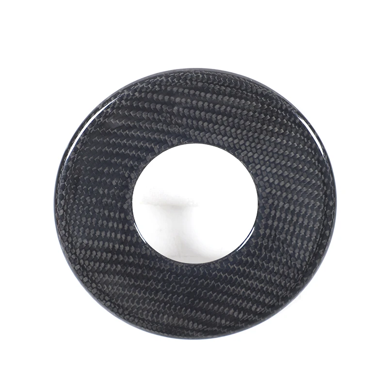 لشركة فيات 500 2016-2024 عجلة القيادة مفتاح الإطار عجلة القيادة شعار غطاء الزخرفية اكسسوارات السيارات الديكور صحيح ألياف الكربون #6