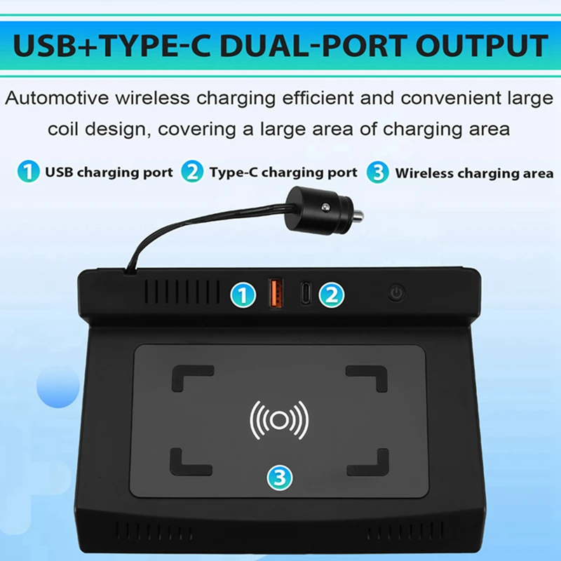 15W Car Wireless Charger Phone Fast Charging Plate Interior Accessories Parts For Toyota Raize 2020-2023