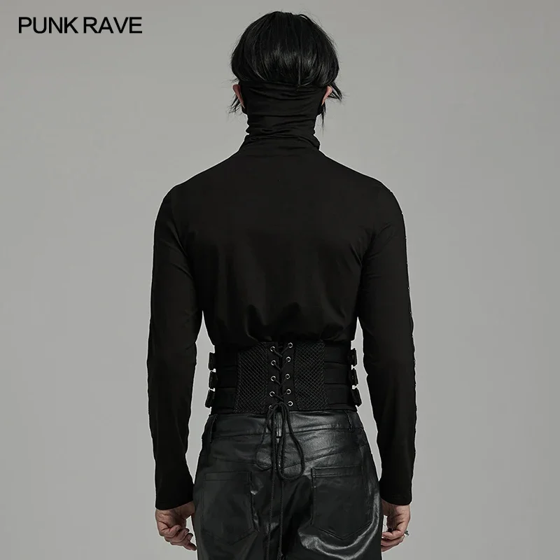 PUNK RAVE uomo Punk Twill tessuto maglia corsetto personalizzato coulisse Design Party Club accessori gotici cinture a vita larga