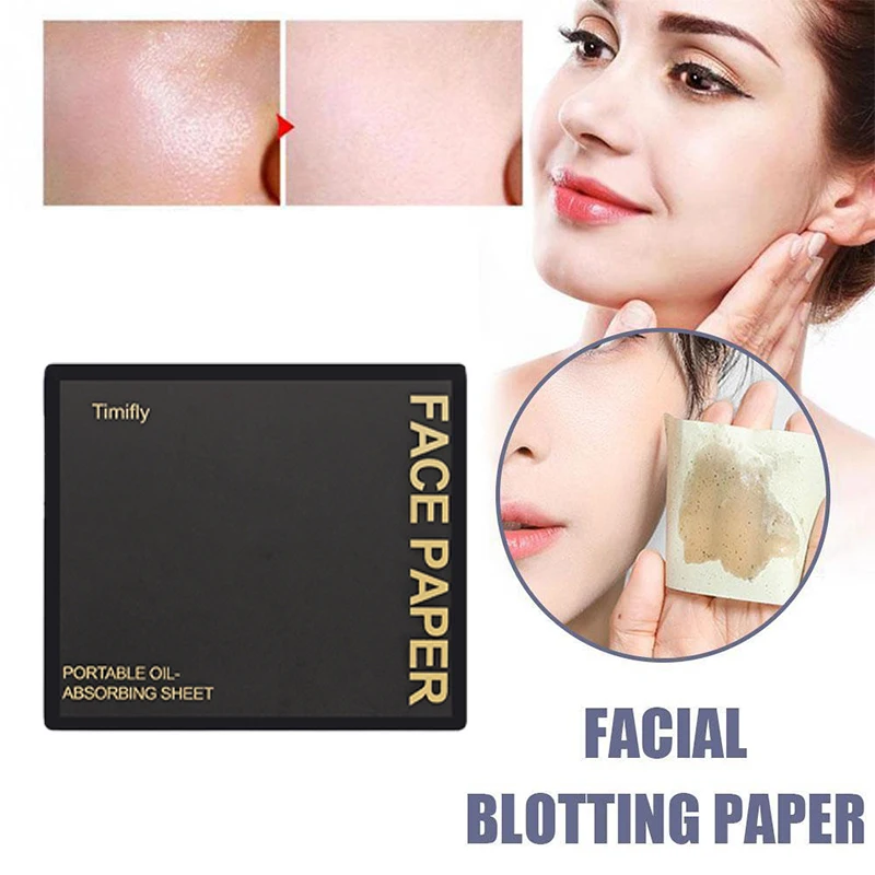 100Pcs/box Face Oil Protable Blotting Paper Matting Face Wipes Face Cleanser Oil Control Facial Towel Tools with Mirror Puff Box