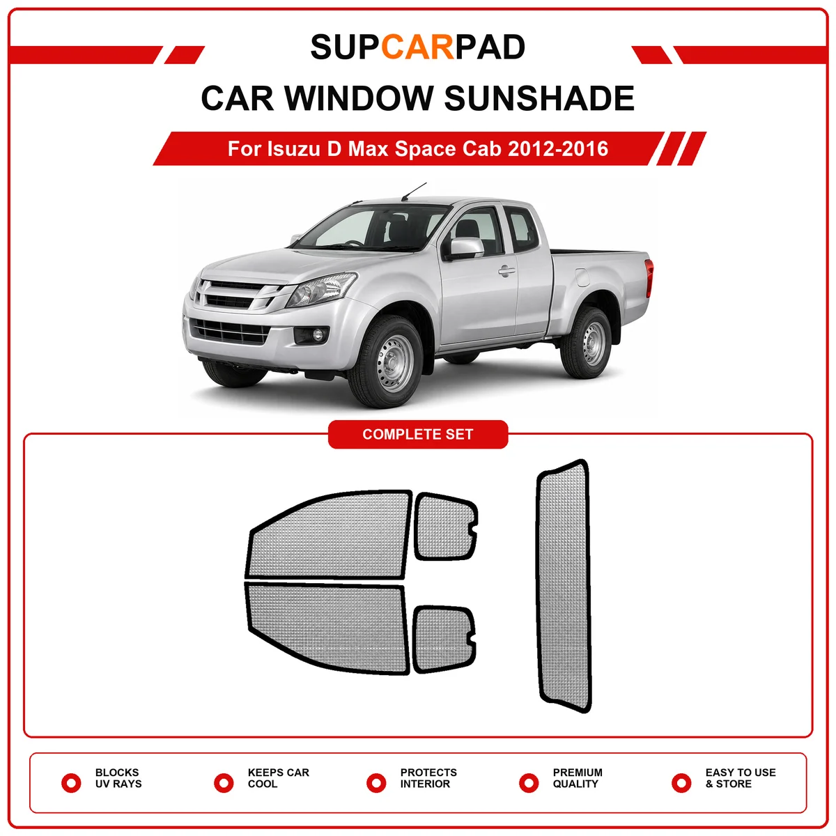 For Isuzu D Max Space Cab 2012-2016 Pre‑Cut Auto Window Sunshade Anti‑UV Car Sun Visor Protector
