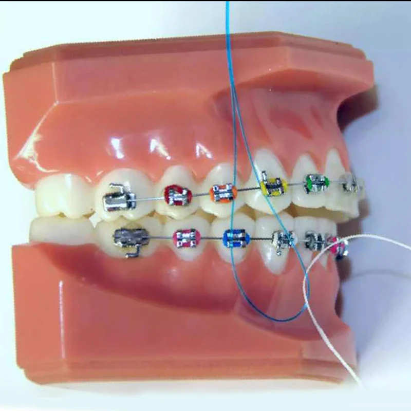 Enhebradores de hilo Dental de nailon, extractor de hilo Dental de 105 piezas, entre puentes de ortodoncia, aparatos de tracción, implantes