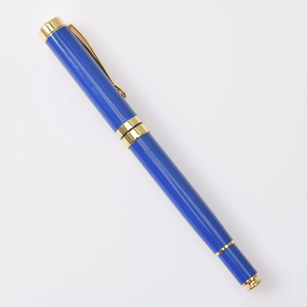 1Pc Golden  Engraving Fountain Pen Ink Gift School Supplies  Stationery Men High Quality Writing  Metal Pen