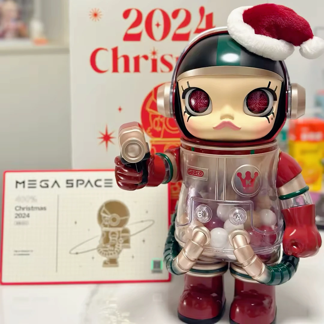 XMAS Molly MEGA COLLECTION 400% SPACE MOLLY Christmas Festival Red and Green Figure Art Toy Decoration 2023 Gift