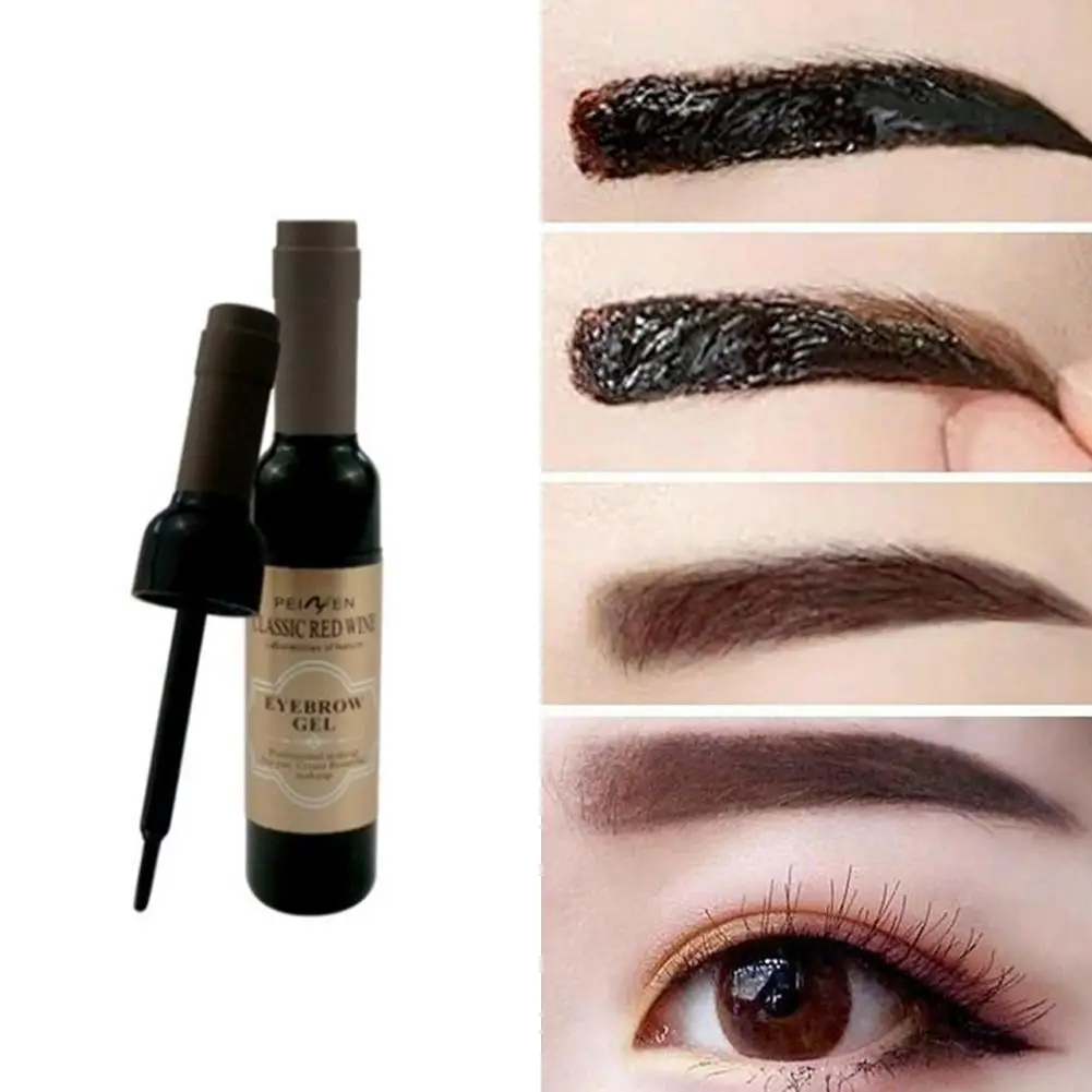 Peel Off Eyebrow Tattoo Gel สีดํากาแฟสีเทาสีแดงไวน์ Eyebrow Gel Eye Dye Brow Tattoo กันน้ํา Off Tint Brow Tattoo Peel N0J5