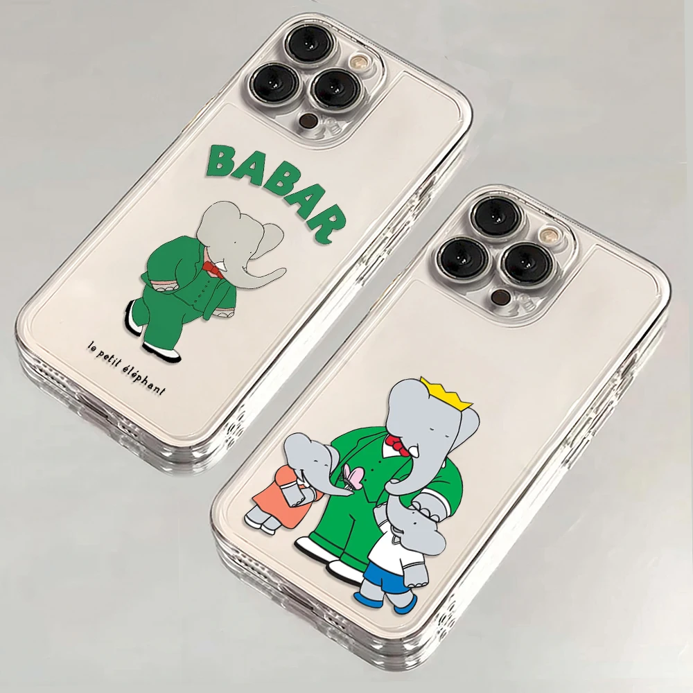 Babar The E-Elephant Cartoon Phone Case For Samsung S26 S25 S24 S23 S22 S21 S20 FE Note20 Note10 Plus Ultra Lite Edge Clear Soft